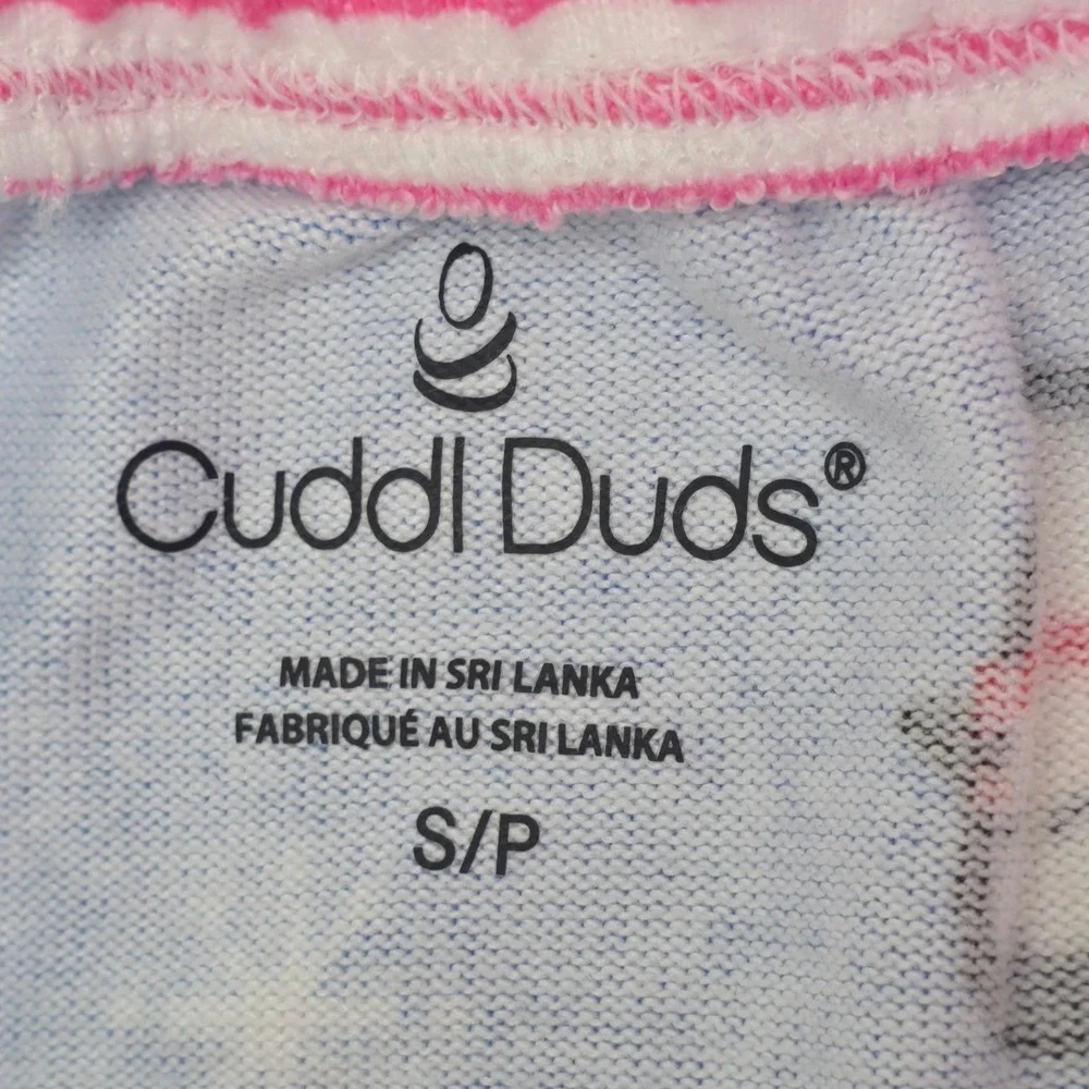 Cuddl‎ Duds Womens 2 Pc Pajama Set Blue Penguin Jogger Small Cozy Sleepwear NWT